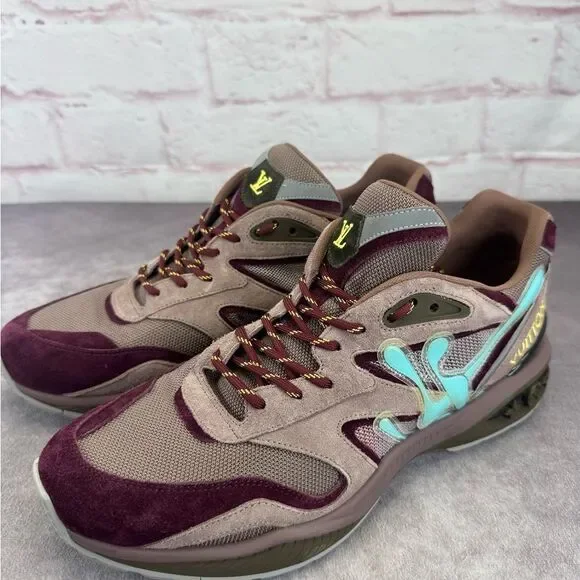 Louis Vuitton Maroon and Aqua Sneakers